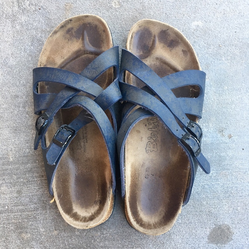 Blue Criss Cross Genuine Leather Birkenstock’s